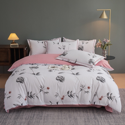 91家纺网 家纺一手货源 找家纺 （总）2024新款全棉加厚长绒棉数码印花四件套