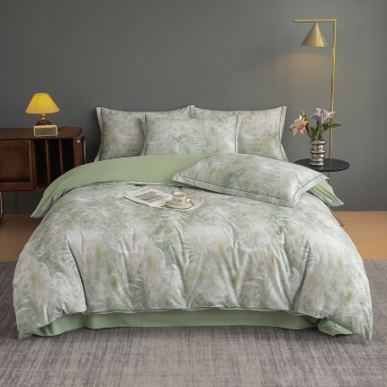 91家纺网 家纺一手货源 找家纺 （总）2024新款全棉加厚长绒棉数码印花四件套