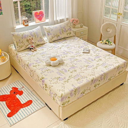 91家纺网 家纺一手货源 找家纺 （总）2024新款加厚A类牛奶绒印花床笠床罩床护垫