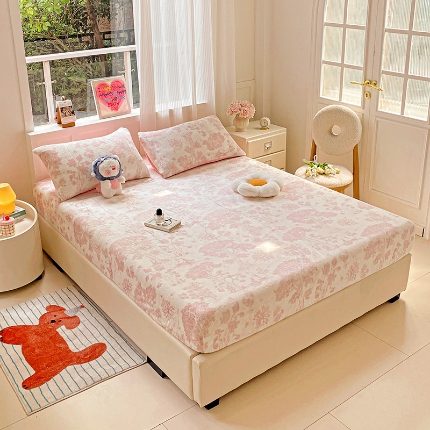 91家纺网 家纺一手货源 找家纺 （总）2024新款加厚A类牛奶绒印花床笠床罩床护垫