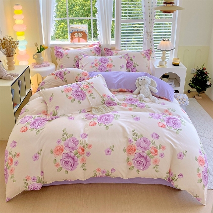 91家纺网 家纺一手货源 找家纺 （总）好亿来 2025新款植物羊绒加厚斜纹磨毛四件套