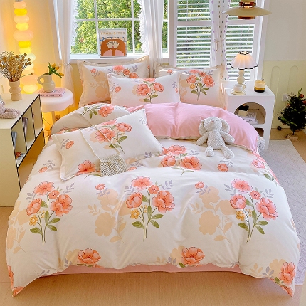 91家纺网 家纺一手货源 找家纺 （总）好亿来 2025新款植物羊绒加厚斜纹磨毛四件套