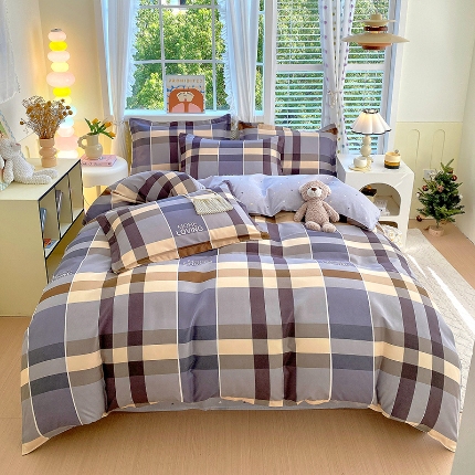 91家纺网 家纺一手货源 找家纺 （总）好亿来 2025新款植物羊绒加厚斜纹磨毛四件套