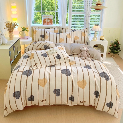 91家纺网 家纺一手货源 找家纺 （总）好亿来 2025新款植物羊绒加厚斜纹磨毛四件套