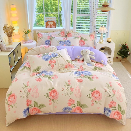 91家纺网 家纺一手货源 找家纺 （总）好亿来 2025新款植物羊绒加厚斜纹磨毛四件套