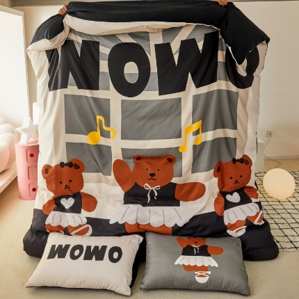 91家纺网 家纺一手货源 找家纺 （总）花伞家居 2024新款大阪卡通数码印花磨毛水洗棉加厚四件套  