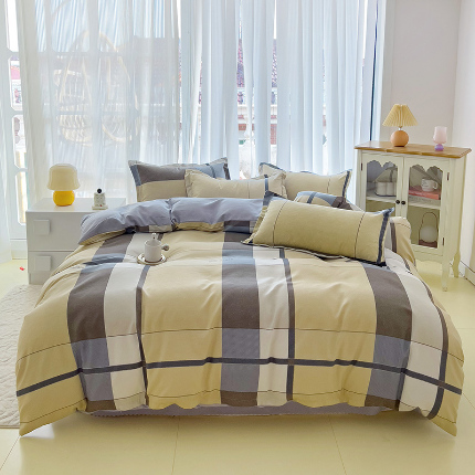 91家纺网 家纺一手货源 找家纺 （总）梦卓家纺 新款直播加厚植物羊绒四件套高克重磨毛跨境四件套 大量现货