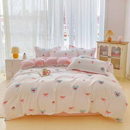 91家纺网 家纺一手货源 找家纺 梦卓家纺 2025新款直播加厚植物羊绒四件套高克重磨毛跨境四件套 大量现货硕果累累