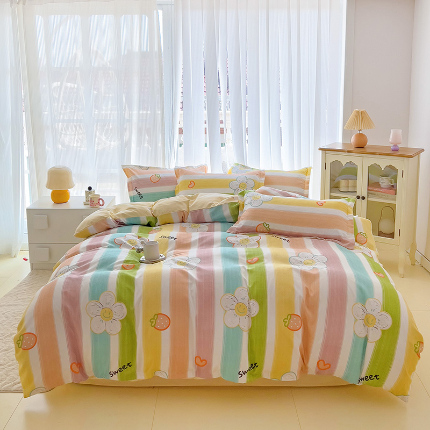 91家纺网 家纺一手货源 找家纺 （总）梦卓家纺 新款直播加厚植物羊绒四件套高克重磨毛跨境四件套 大量现货