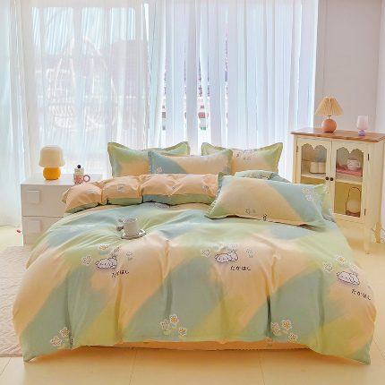 91家纺网 家纺一手货源 找家纺 （总）梦卓家纺 新款直播加厚植物羊绒四件套高克重磨毛跨境四件套 大量现货