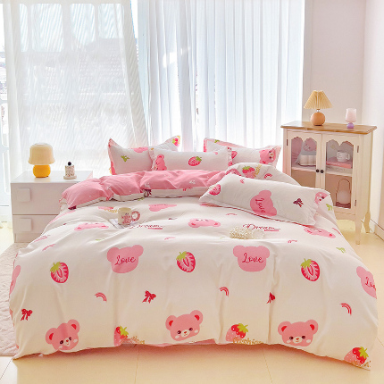 91家纺网 家纺一手货源 找家纺 （总）梦卓家纺 新款直播加厚植物羊绒四件套高克重磨毛跨境四件套 大量现货