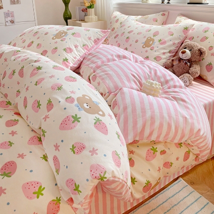 91家纺网 家纺一手货源 找家纺 2025直播优选13070喷气高品质全棉印花四件套 