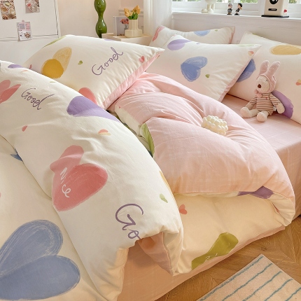 91家纺网 家纺一手货源 找家纺 2025直播优选13070喷气高品质全棉印花四件套 