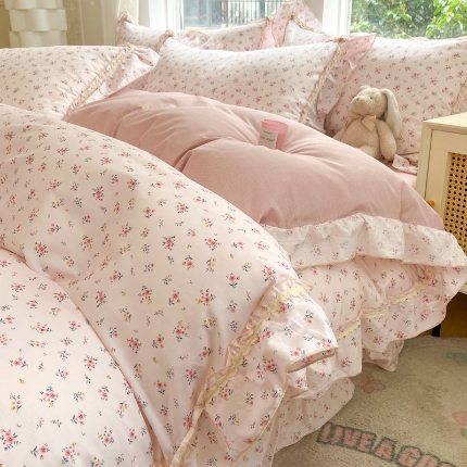 91家纺网 家纺一手货源 找家纺 （总）艾唯希家纺 2024新款韩式花边全棉四件套