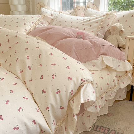 91家纺网 家纺一手货源 找家纺 （总）艾唯希家纺 2024新款韩式花边全棉四件套