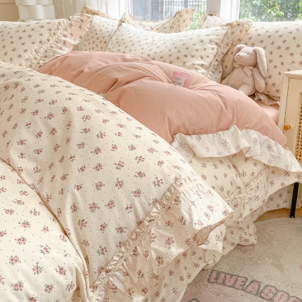 91家纺网 家纺一手货源 找家纺 （总）艾唯希家纺 2024新款韩式花边全棉四件套