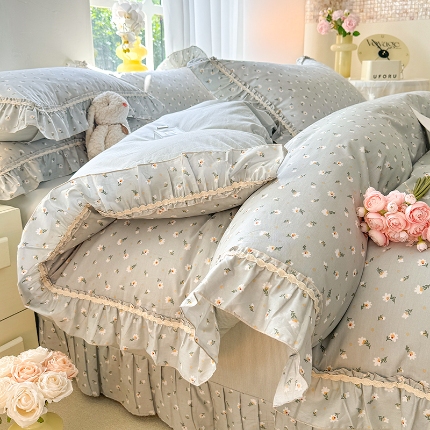 91家纺网 家纺一手货源 找家纺 （总）艾唯希家纺 2024新款韩式花边全棉四件套