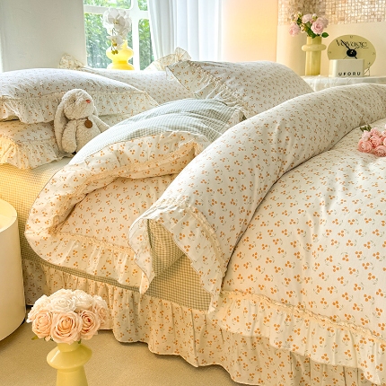 91家纺网 家纺一手货源 找家纺 （总）艾唯希家纺 2024新款韩式花边全棉四件套