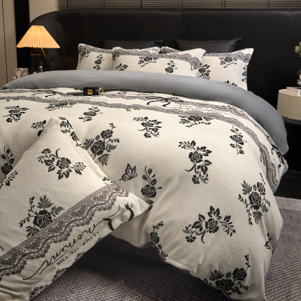 91家纺网 家纺一手货源 找家纺 （总）狂想家 2025新款轻奢风牛奶绒印花四件套