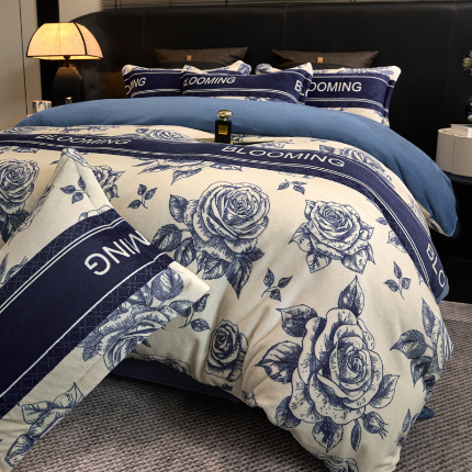 91家纺网 家纺一手货源 找家纺 （总）狂想家 2025新款轻奢风牛奶绒印花四件套