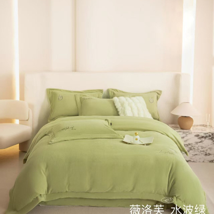 91家纺网 家纺一手货源 找家纺 （总）新月家纺（锦威郎） 2024新款高贵轻奢保暖牛奶绒四件套系列-FD宽边压线款