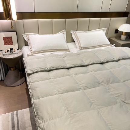 91家纺网 家纺一手货源 找家纺 静若居 2024新款方格提花双层羽绒被壳爆款推荐羽绒被壳厂家直销 西西里灰色2