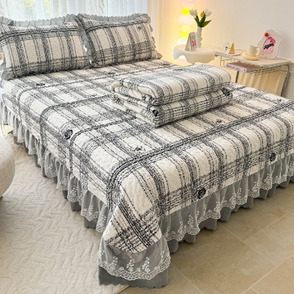 91家纺网 家纺一手货源 找家纺 （总）浩浩家纺 2025新款牛奶绒床盖四件套床上绒四件套