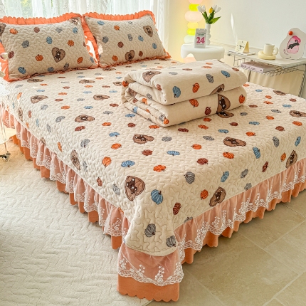 91家纺网 家纺一手货源 找家纺 （总）浩浩家纺 2025新款牛奶绒床盖四件套床上绒四件套