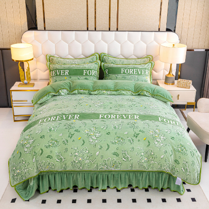 91家纺网 家纺一手货源 找家纺 （总）眠多宝 2024新款8-9斤直播爆款高克重牛奶绒法莱绒水晶绒金貂绒四件套