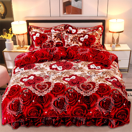 91家纺网 家纺一手货源 找家纺 （总）眠多宝 2024新款8-9斤直播爆款高克重牛奶绒法莱绒水晶绒金貂绒四件套