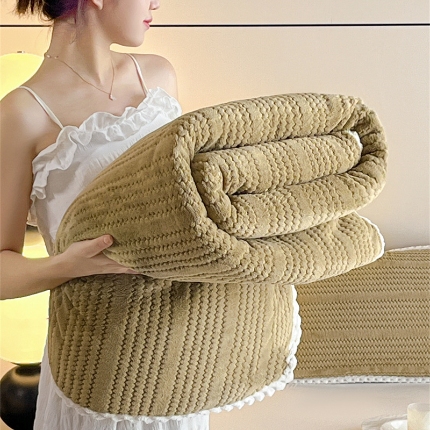 91家纺网 家纺一手货源 找家纺 （总）欧邦 新款提花针织绒牛奶绒铂金系列毛毯毯子