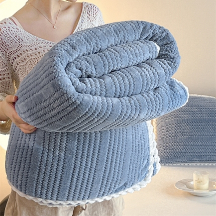 91家纺网 家纺一手货源 找家纺 （总）欧邦 新款提花针织绒牛奶绒铂金系列毛毯毯子