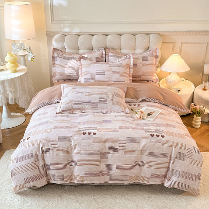 91家纺网 家纺一手货源 找家纺 （总）幸嘉轩 2025新款全棉喷气加厚磨毛印花小清新四件套