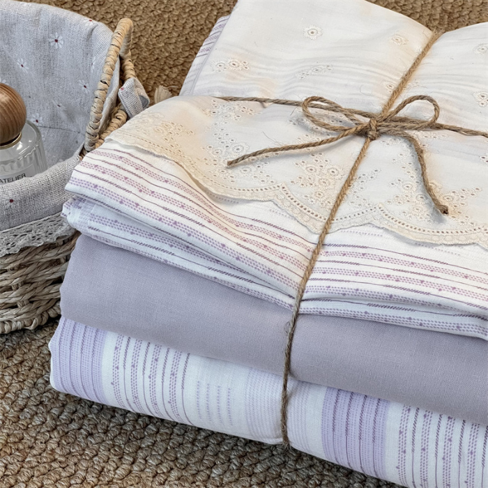 91家纺网 家纺一手货源 找家纺 2024新款全棉印花双层纱四件套--蕾丝花边款 丛影