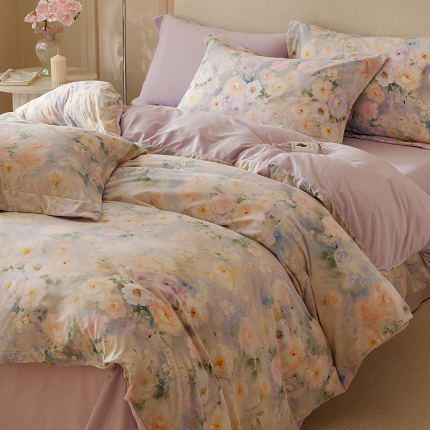 91家纺网 家纺一手货源 找家纺 金奇达家纺 2025秋冬保暖加厚绒类四件套羽零绒【繁花里】四件套（标准号全网控价(折后券后)不低于159元，（拿货价会员减20元)） 流光花语