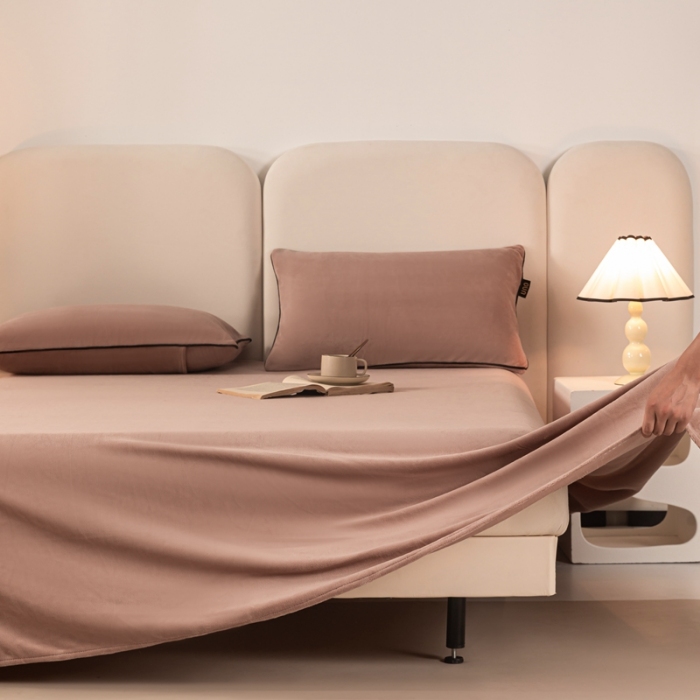 91家纺网 家纺一手货源 找家纺 （总）吾诺家居 2024 浅爱系列 牛奶绒单品 - 牛奶绒床单