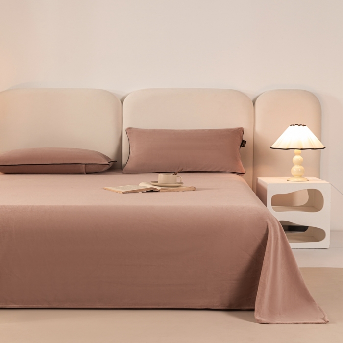 91家纺网 家纺一手货源 找家纺 （总）吾诺家居 2024 浅爱系列 牛奶绒单品 - 牛奶绒床单