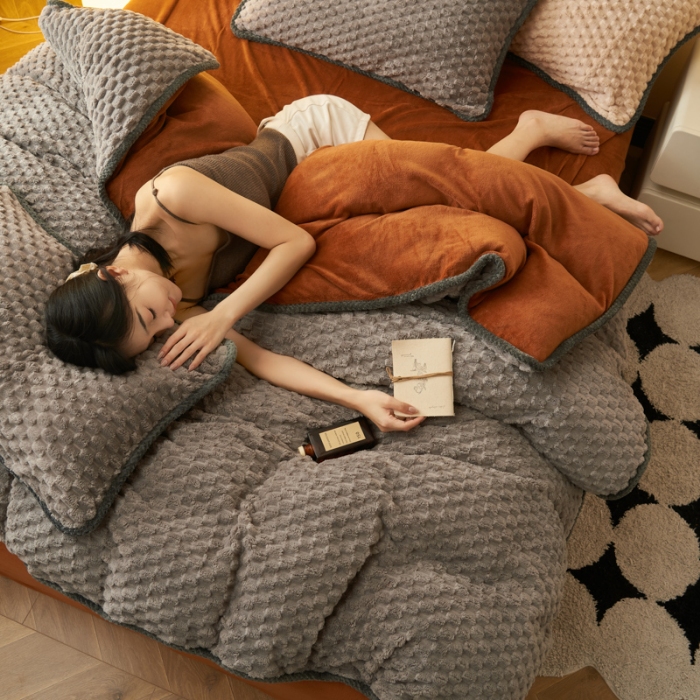 91家纺网 家纺一手货源 找家纺 （总）吾诺 2024 大豆豆绒可拆洗冬被二合一被子牛奶绒冬被被芯