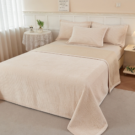 91家纺网 家纺一手货源 找家纺 （总）莎果 2024新款天丝绒刺绣款床盖三件套