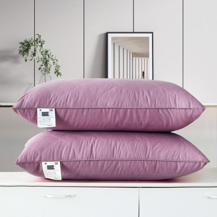 91家纺网 家纺一手货源 找家纺 兴丝露枕芯 全棉绗绣枕 A类全棉羽丝绒枕 枕头 高枕 中枕 低枕 全棉枕芯