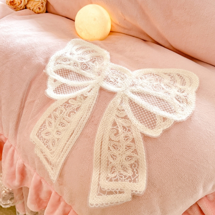 91家纺网 家纺一手货源 找家纺 （总）2025秋冬新款230g全消光牛奶绒床裙款四件套纯色蕾丝花边刺绣床裙款床盖款法莱绒婴儿绒金貂绒四件套