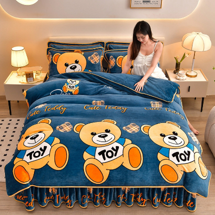 91家纺网 家纺一手货源 找家纺 （总2）绒耀 2025新款高克重8.5斤小包边牛奶绒四件套保暖四件套直播爆款电商爆款