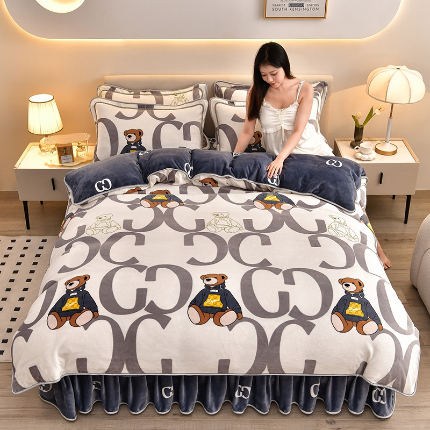 91家纺网 家纺一手货源 找家纺 （总2）绒耀 2025新款高克重8.5斤小包边牛奶绒四件套保暖四件套直播爆款电商爆款