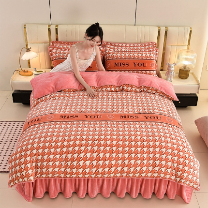 91家纺网 家纺一手货源 找家纺 （总2）绒耀 2025新款高克重8.5斤小包边牛奶绒四件套保暖四件套直播爆款电商爆款