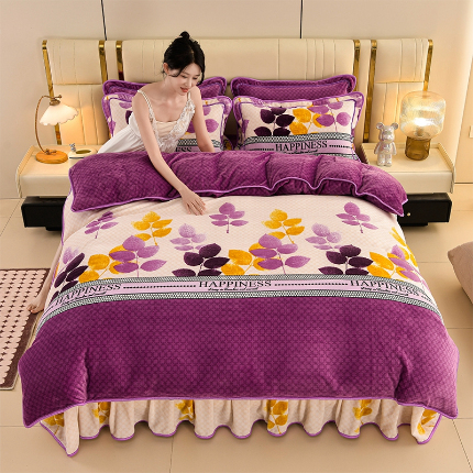 91家纺网 家纺一手货源 找家纺 （总2）绒耀 2025新款高克重8.5斤小包边牛奶绒四件套保暖四件套直播爆款电商爆款