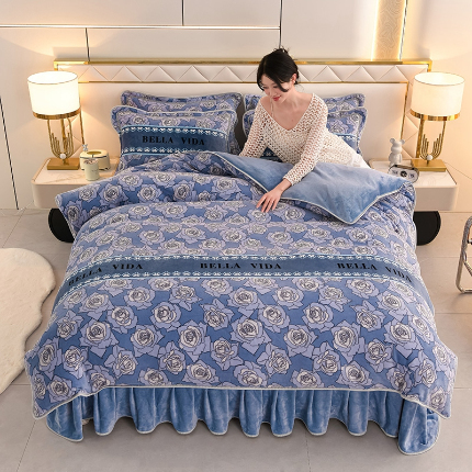 91家纺网 家纺一手货源 找家纺 （总2）绒耀 2025新款高克重8.5斤小包边牛奶绒四件套保暖四件套直播爆款电商爆款