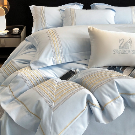 91家纺网 家纺一手货源 找家纺 超细旦超柔长绒棉磨毛刺绣四件套秋冬加厚100%纯棉全棉床品 祖玛蓝-极光加厚磨毛版-超细旦长绒棉