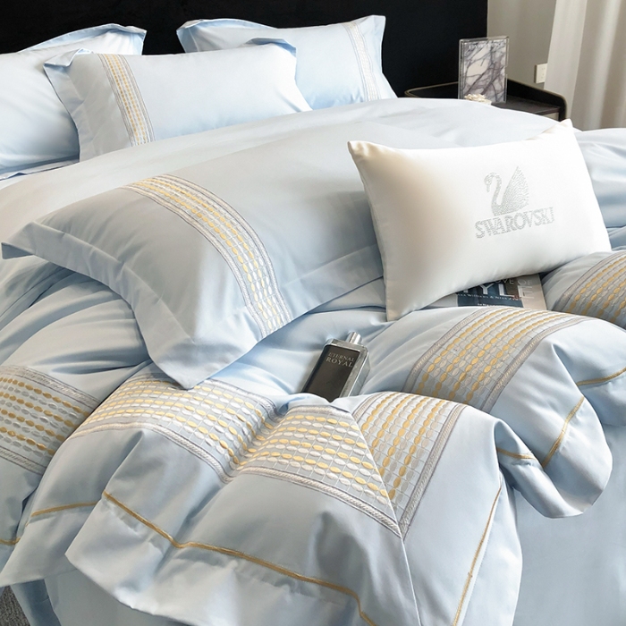 91家纺网 家纺一手货源 找家纺 超细旦超柔长绒棉磨毛刺绣四件套秋冬加厚100%纯棉全棉床品 祖玛蓝-极光加厚磨毛版-超细旦长绒棉