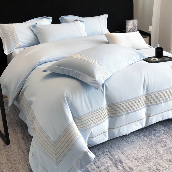 91家纺网 家纺一手货源 找家纺 超细旦超柔长绒棉磨毛刺绣四件套秋冬加厚100%纯棉全棉床品 祖玛蓝-极光加厚磨毛版-超细旦长绒棉