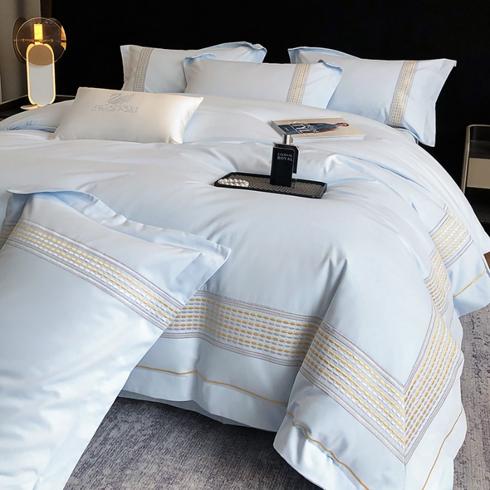 91家纺网 家纺一手货源 找家纺 超细旦超柔长绒棉磨毛刺绣四件套秋冬加厚100%纯棉全棉床品 祖玛蓝-极光加厚磨毛版-超细旦长绒棉